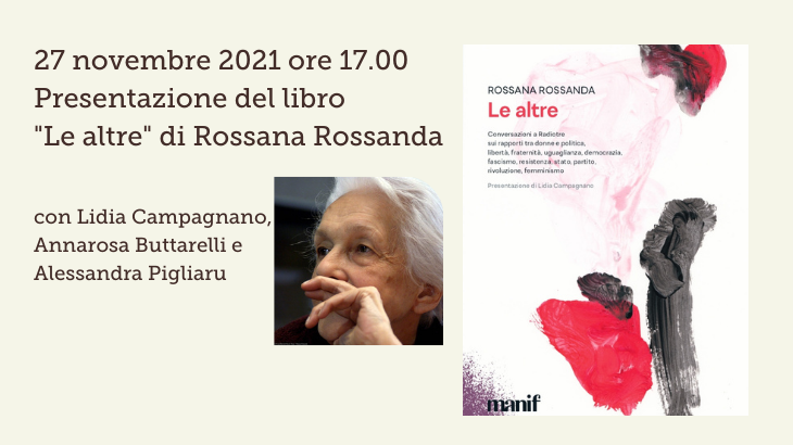Presentazione del libro “Le Altre” di Rossana Rossanda