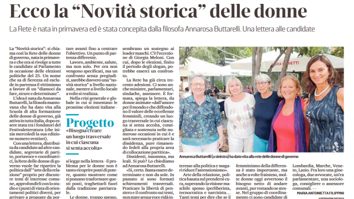 Ecco "La novità storica" delle donne